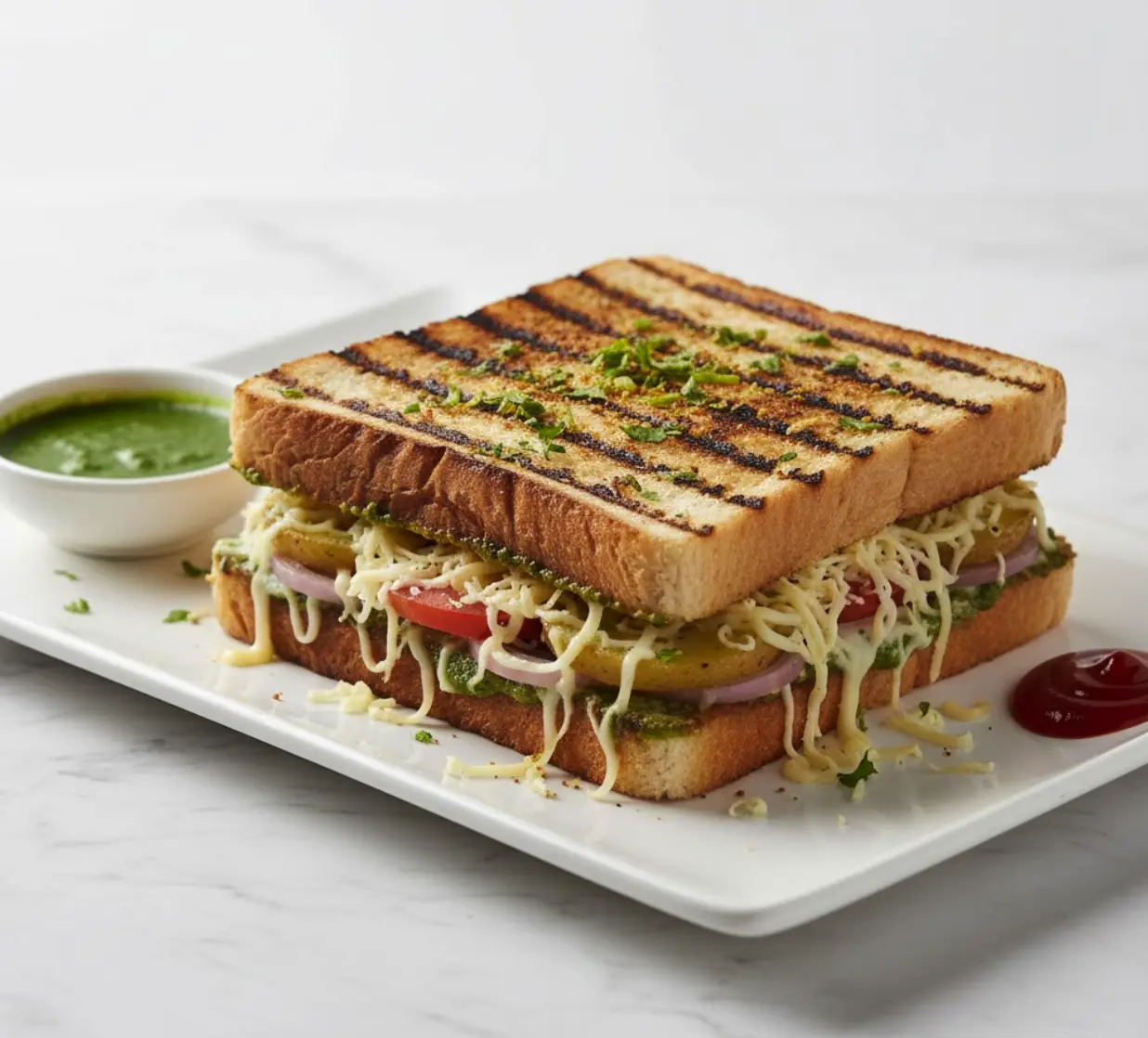 Cheesy Mumbai Toast - Indian street food at Gully BBites Calgary